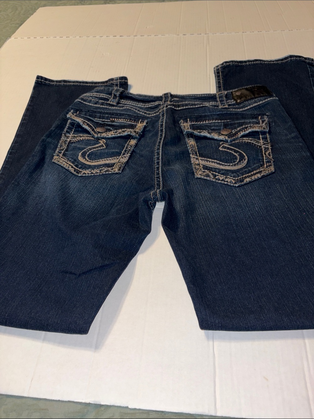Suki mid slim boot Silver dark wash jeans size W31/L33